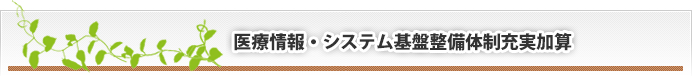 医療情報・システム基盤整備体制充実加算